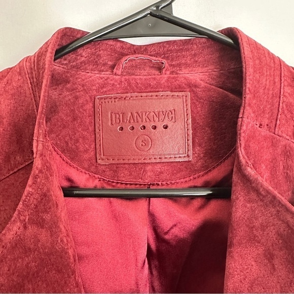 Blank NYC Women's Leather Suede Moto Biker Jacket in Ruby Red #73K-9114NO Sz S - Picture 10 of 15